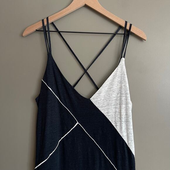 NWT Splendid x Margherita Positano Slip Dress Navy Blue Grey Colorblock Medium - Picture 6 of 16